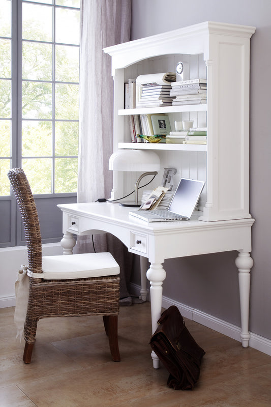 47" White Secretary Desk With Two Drawers