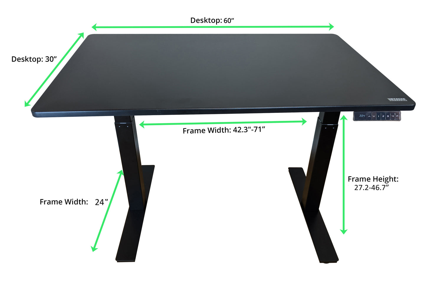 Premier 45" Black Dual Motor Electric Office Adjustable Standing Desk