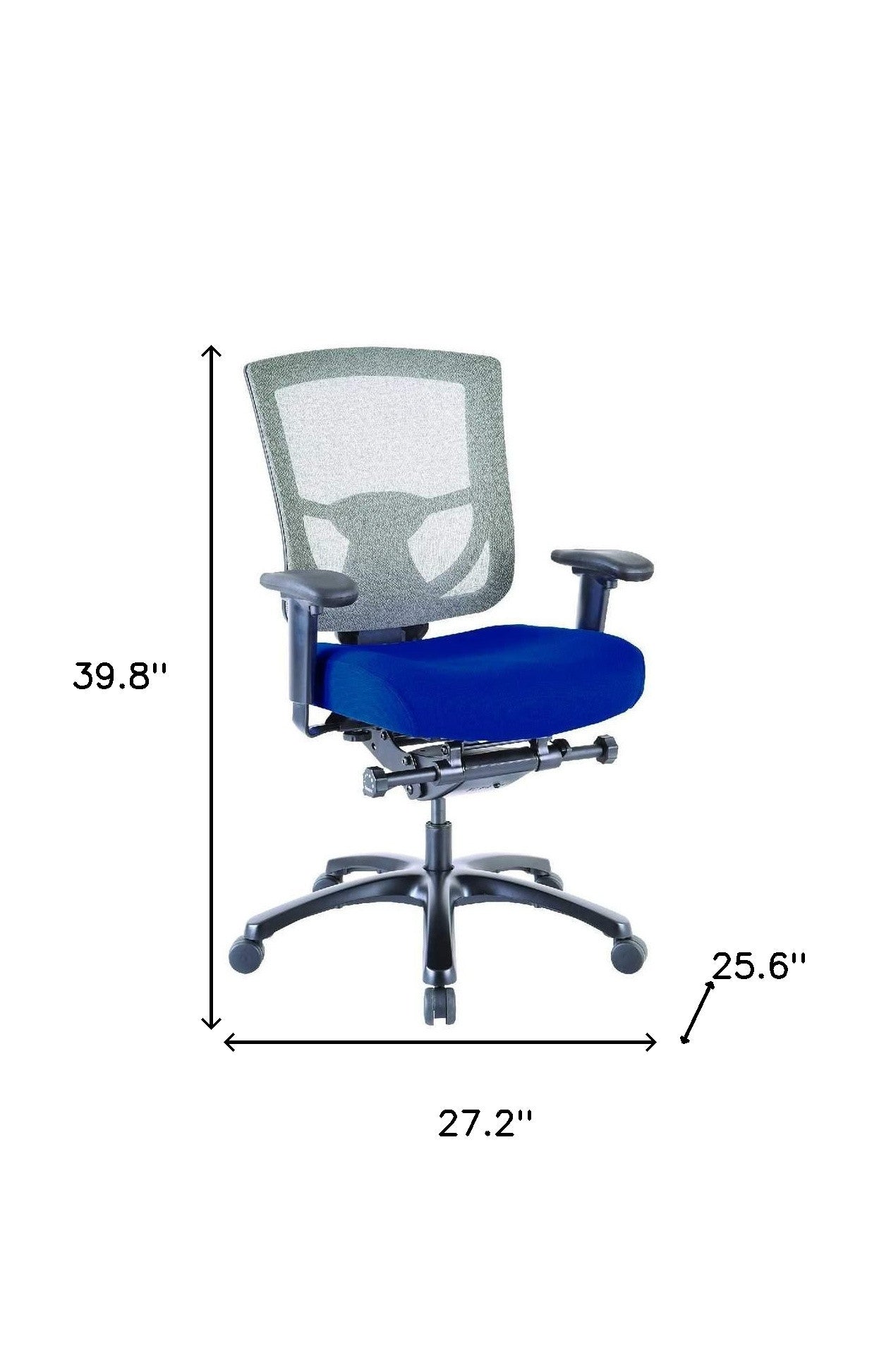 Blue and Black Adjustable Swivel Mesh Rolling Office Chair