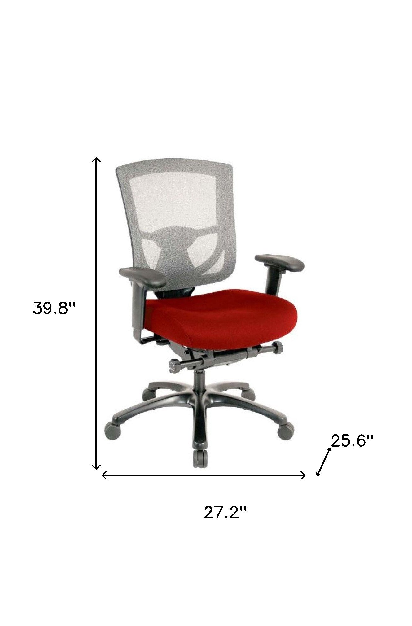 Red and Black Adjustable Swivel Mesh Rolling Office Chair