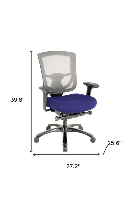 Violet and Black Adjustable Swivel Mesh Rolling Office Chair