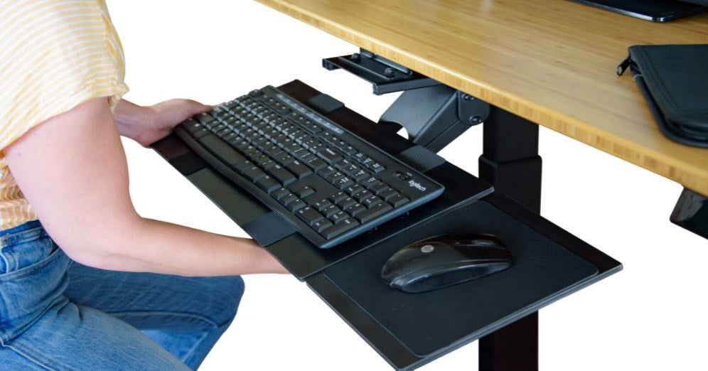 Black Ergonomic Under Desk Pull Out Keyboard Tray