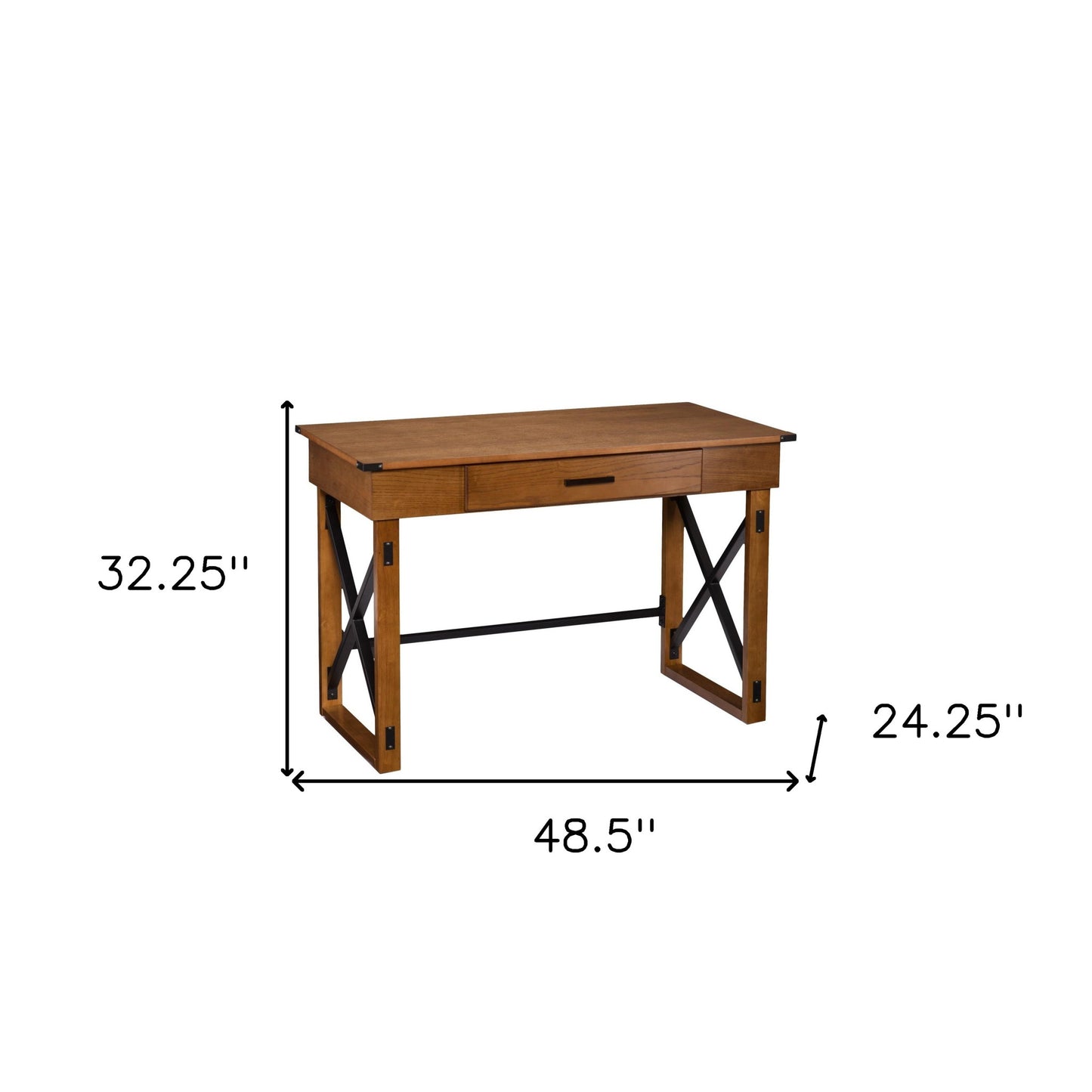 Natural Brown Adjustable Height Desk