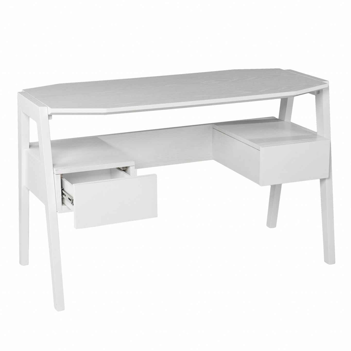 Metallic White Modern Writing Desk