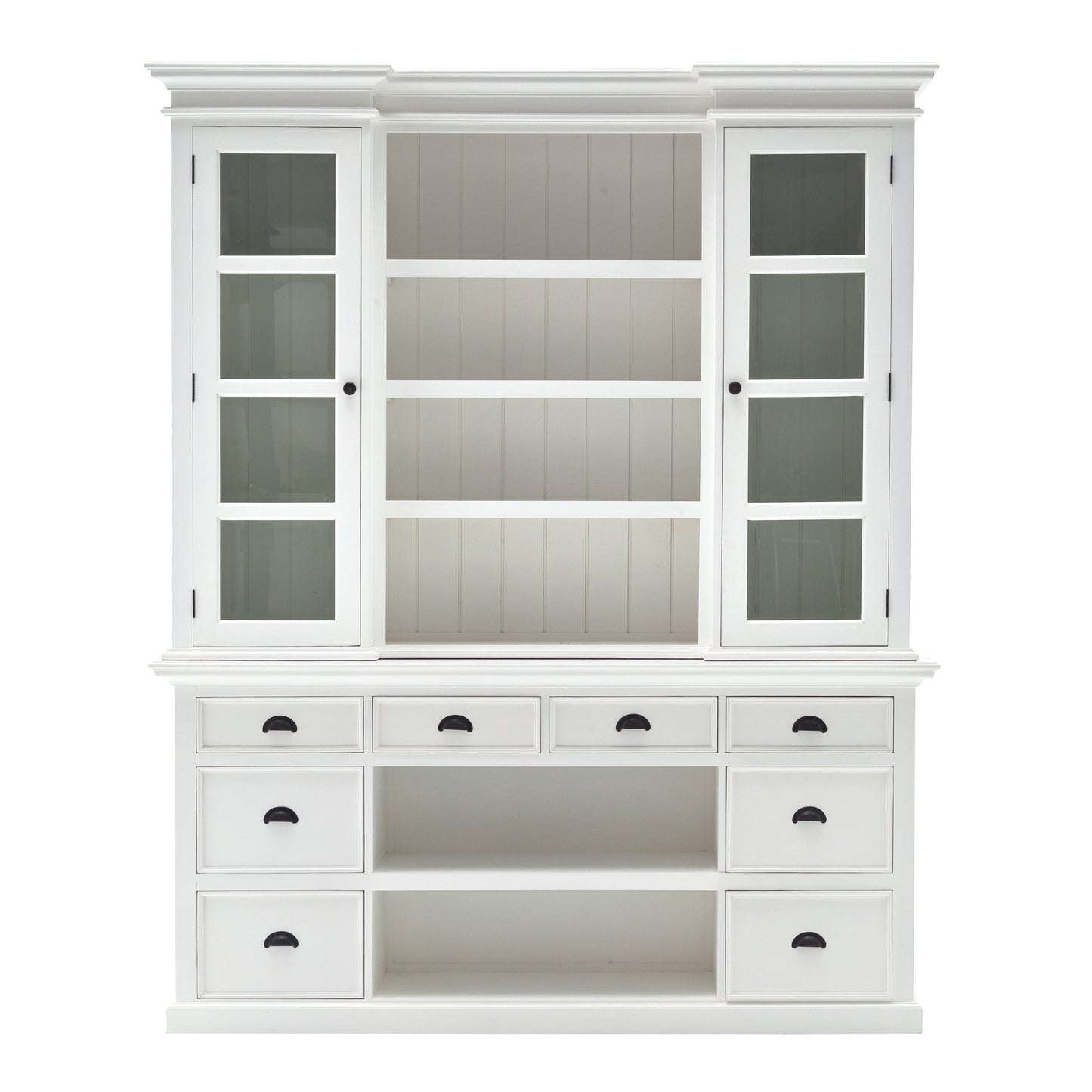 87" White Solid Wood Six Tier Bookcase