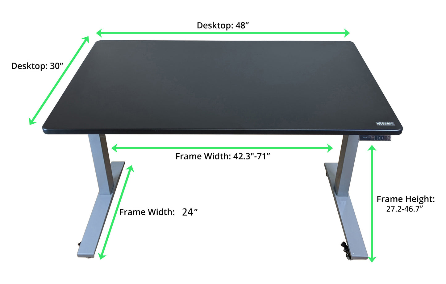 Premier Silver Dual Motor Electric Office Adjustable Standing Desk