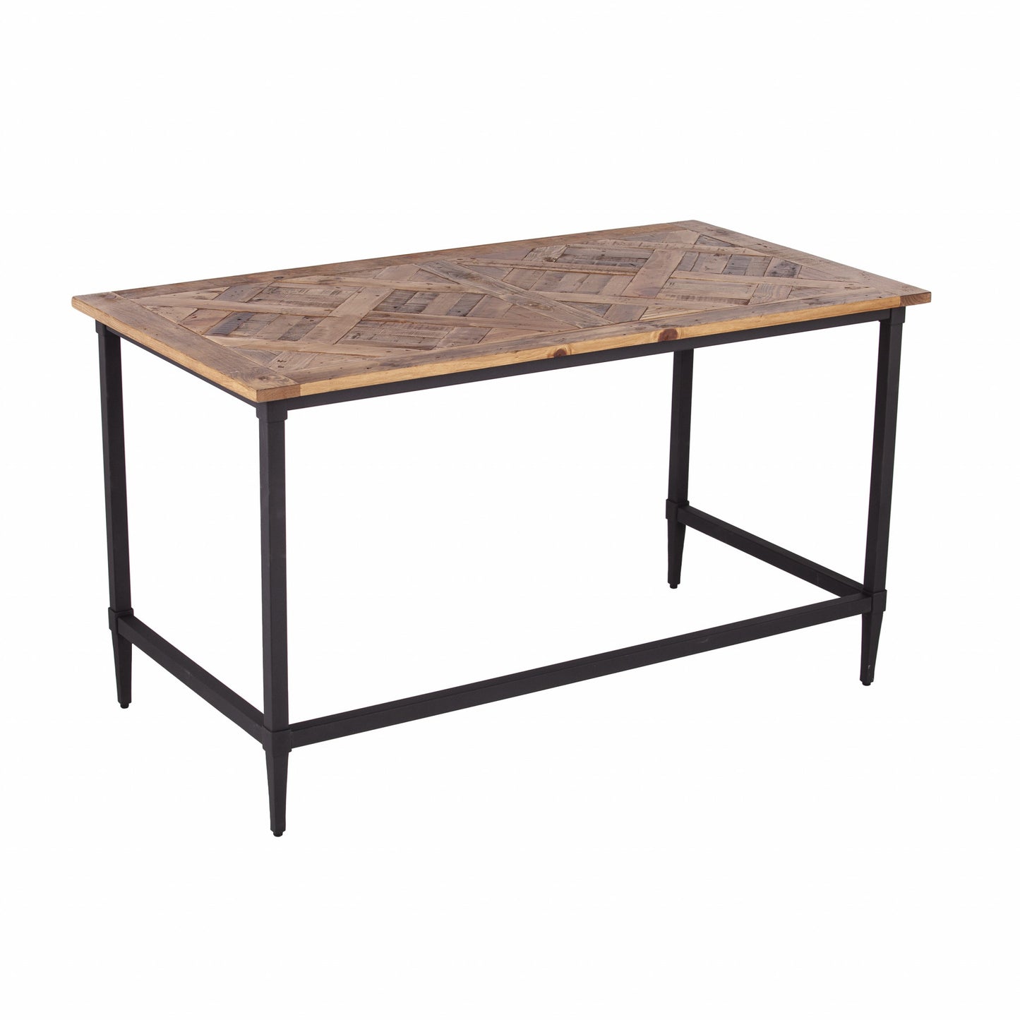 53" Natural And Black Writing Desk