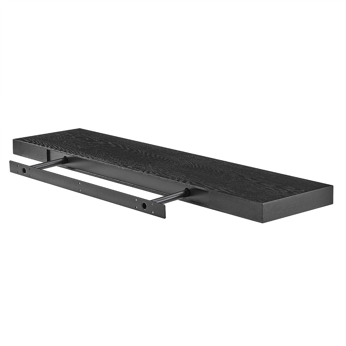 43" Black Wooden Floating Shelf