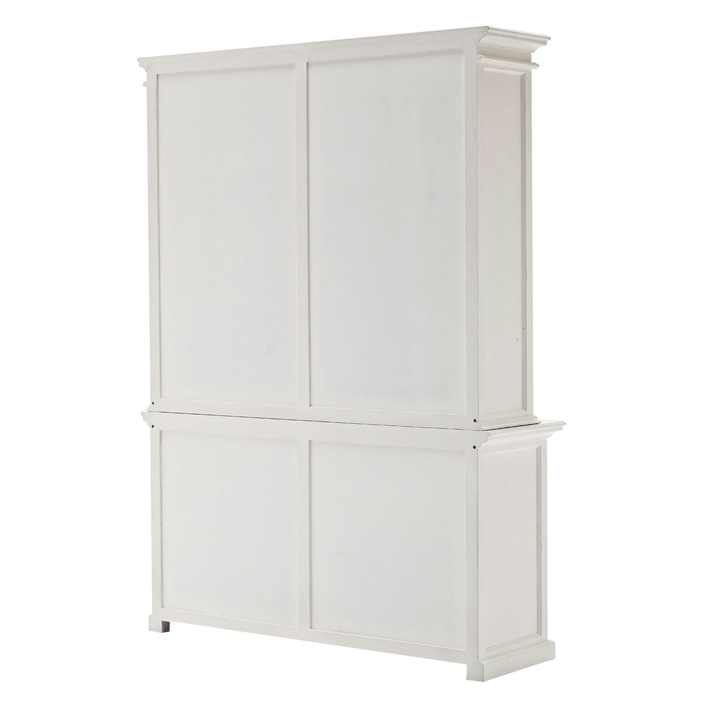 87" White Solid Wood Four Tier Bookcase