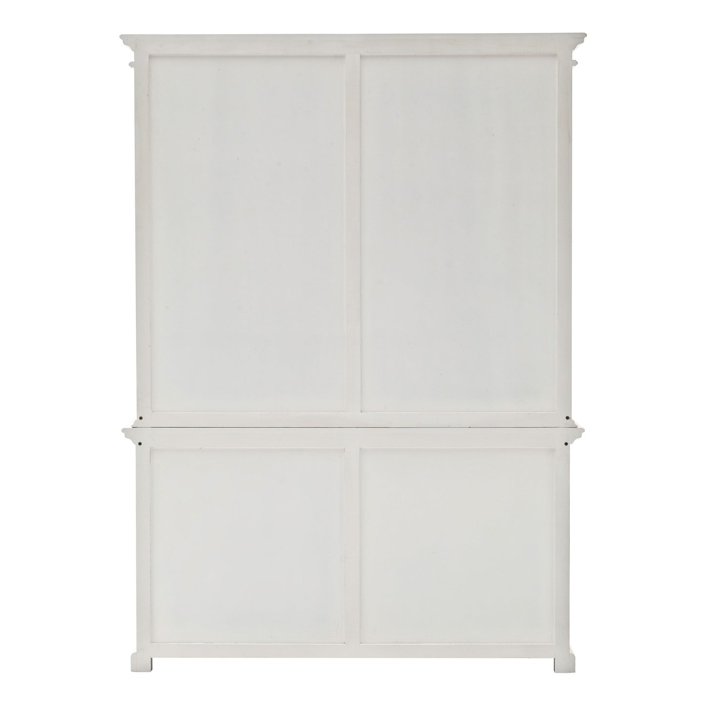 87" White Solid Wood Four Tier Bookcase