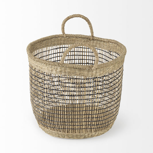 Set Of Three Light Brown Storage Baskets