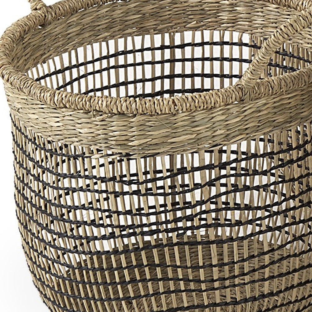 Set Of Three Light Brown Storage Baskets