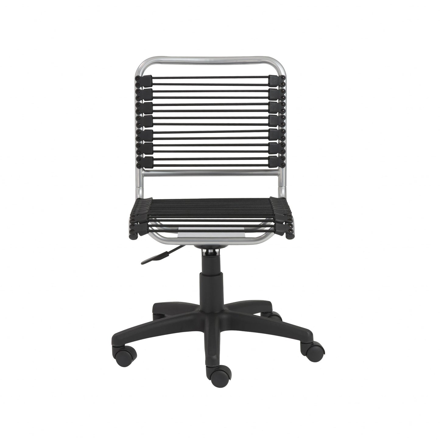 Black Swivel Adjustable Task Chair Bungee Back Steel Frame