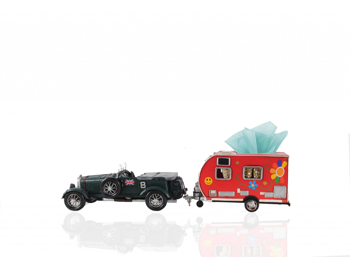 Red Camper Trailer Model Tissue Holder