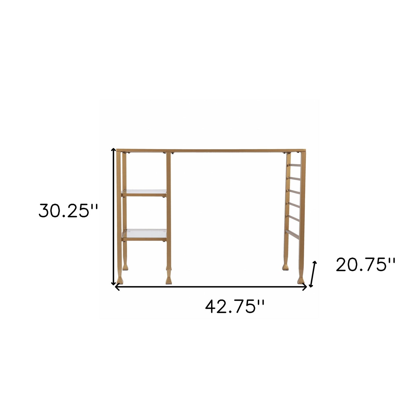 Matt Gold and Glass Writing Desk