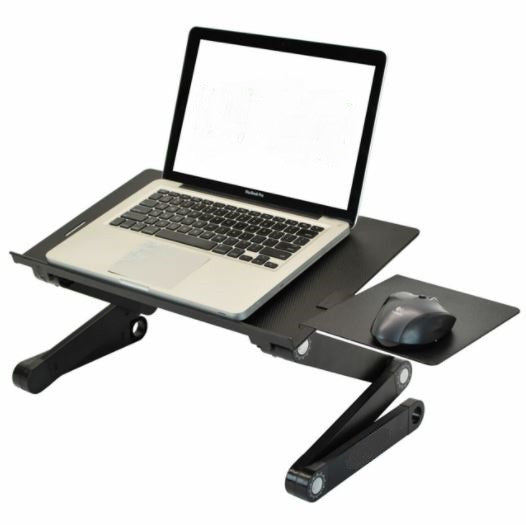 Black Folding Laptop Desk or Laptop Stand with Mousepad