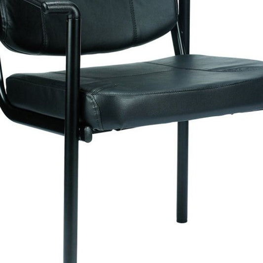 Black Faux Leather Office Chair