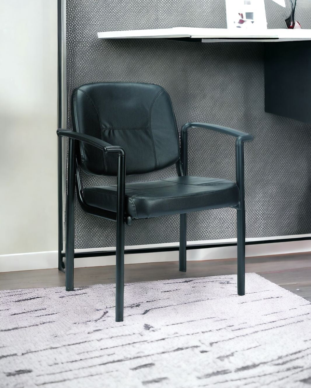 Black Faux Leather Office Chair