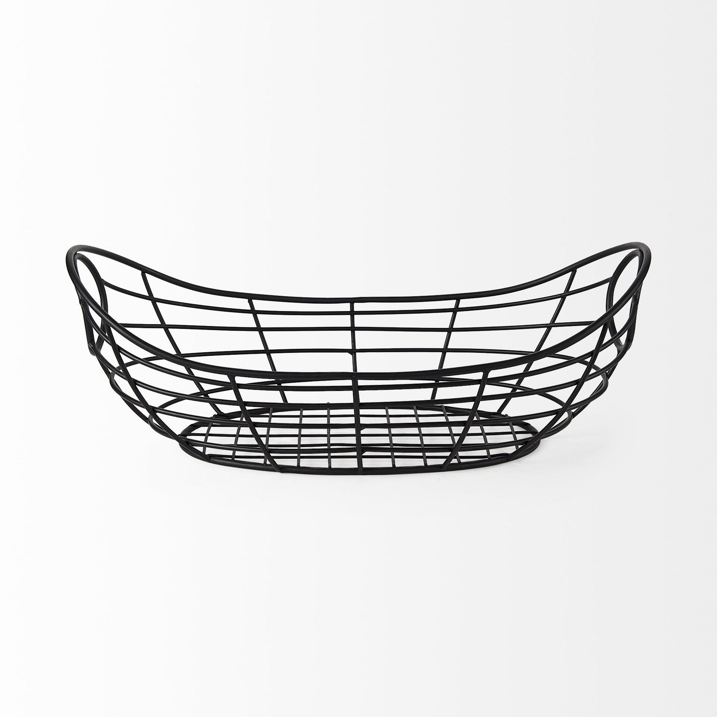 Black Metal Boat Shaped Basket