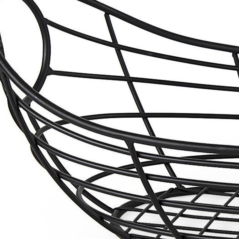 Black Metal Boat Shaped Basket