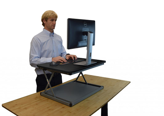 Small Black Adjustable Standing Desk Converter