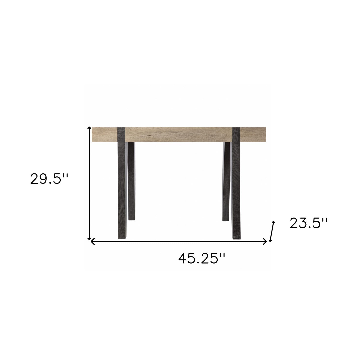 Modern Chunky Natural and Gray Wood Table Desk