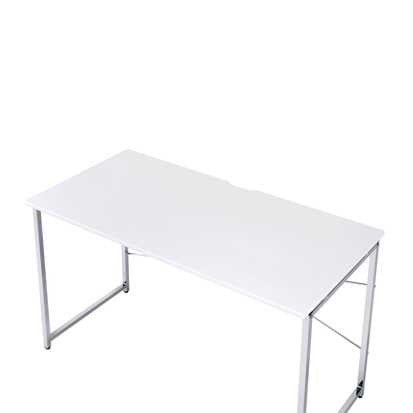 47" White and Silver Writing Desk