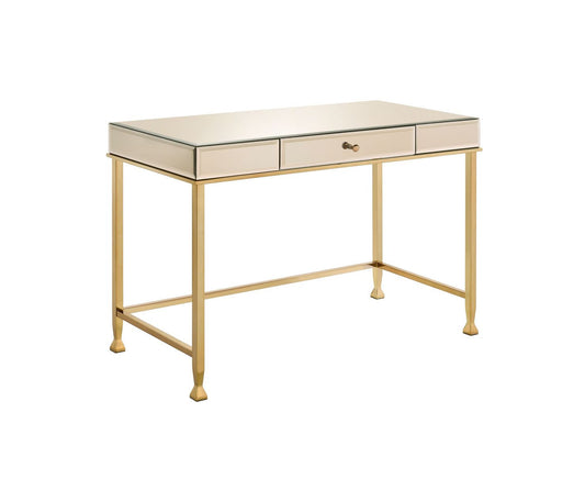 42" Champagne Mirrored Writing Desk