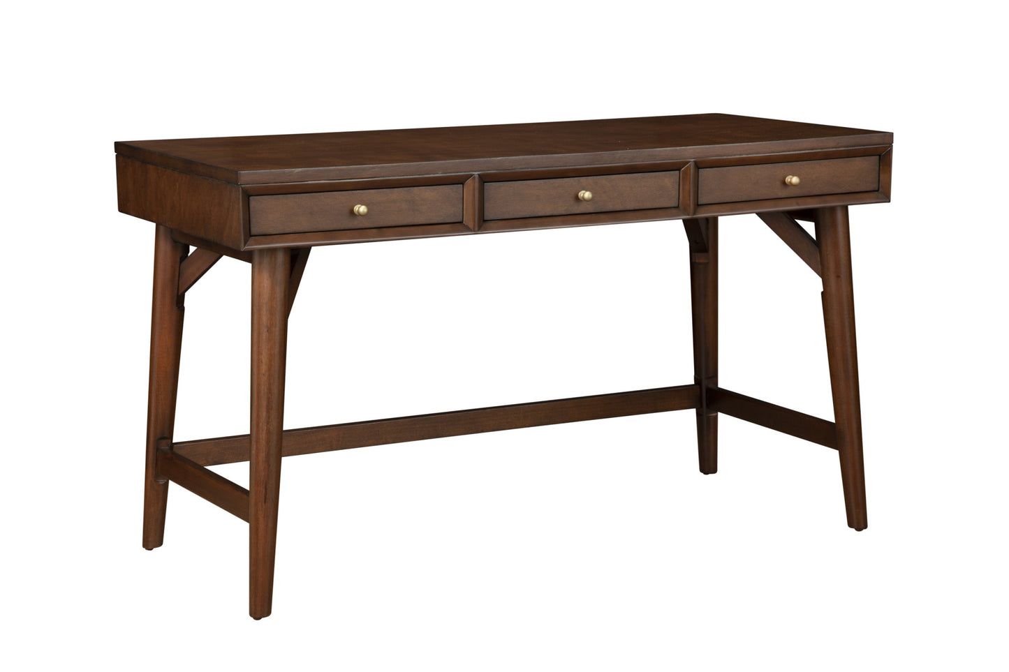 52" Brown Solid Manufactured Wood Writing Desk with Three Drawers