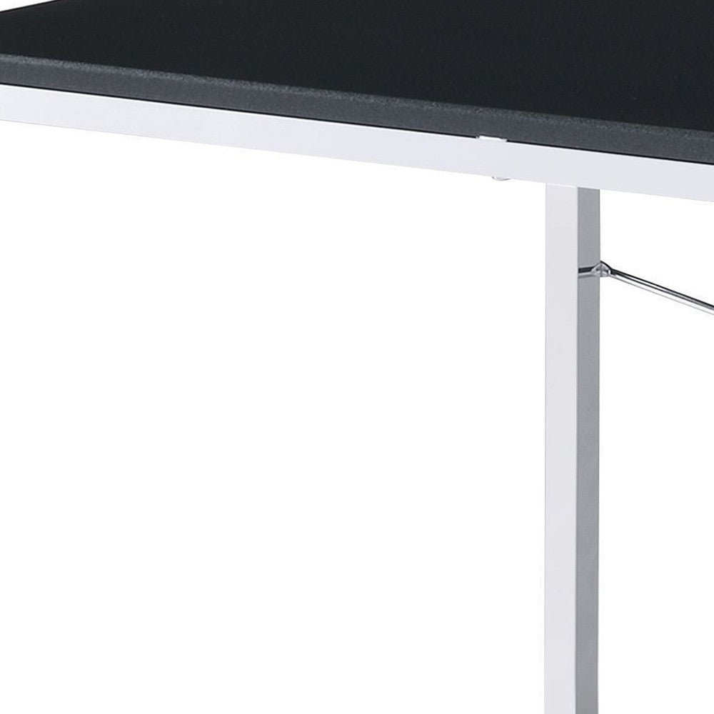 47" Black and Silver Writing Desk