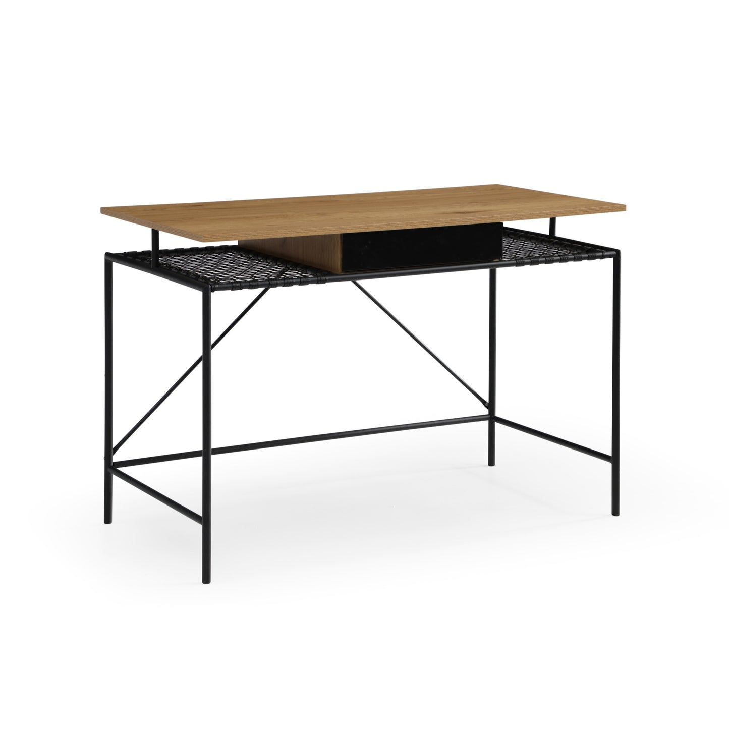 43" Natural and Black Writing Desk