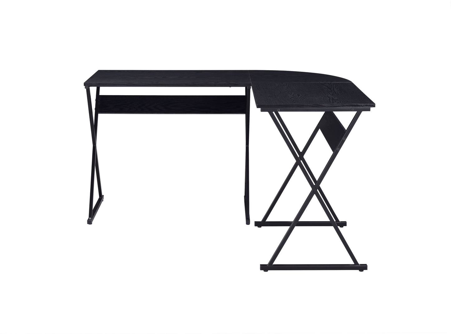 50" Black L Shape Writing Desk