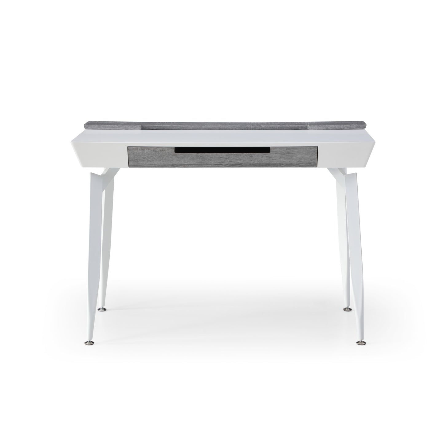 44" White and Gray Writing Desk With Three Drawers