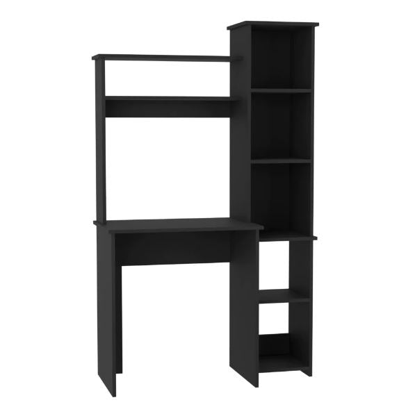 Modern Black  Office Desk with Storage Cabinet