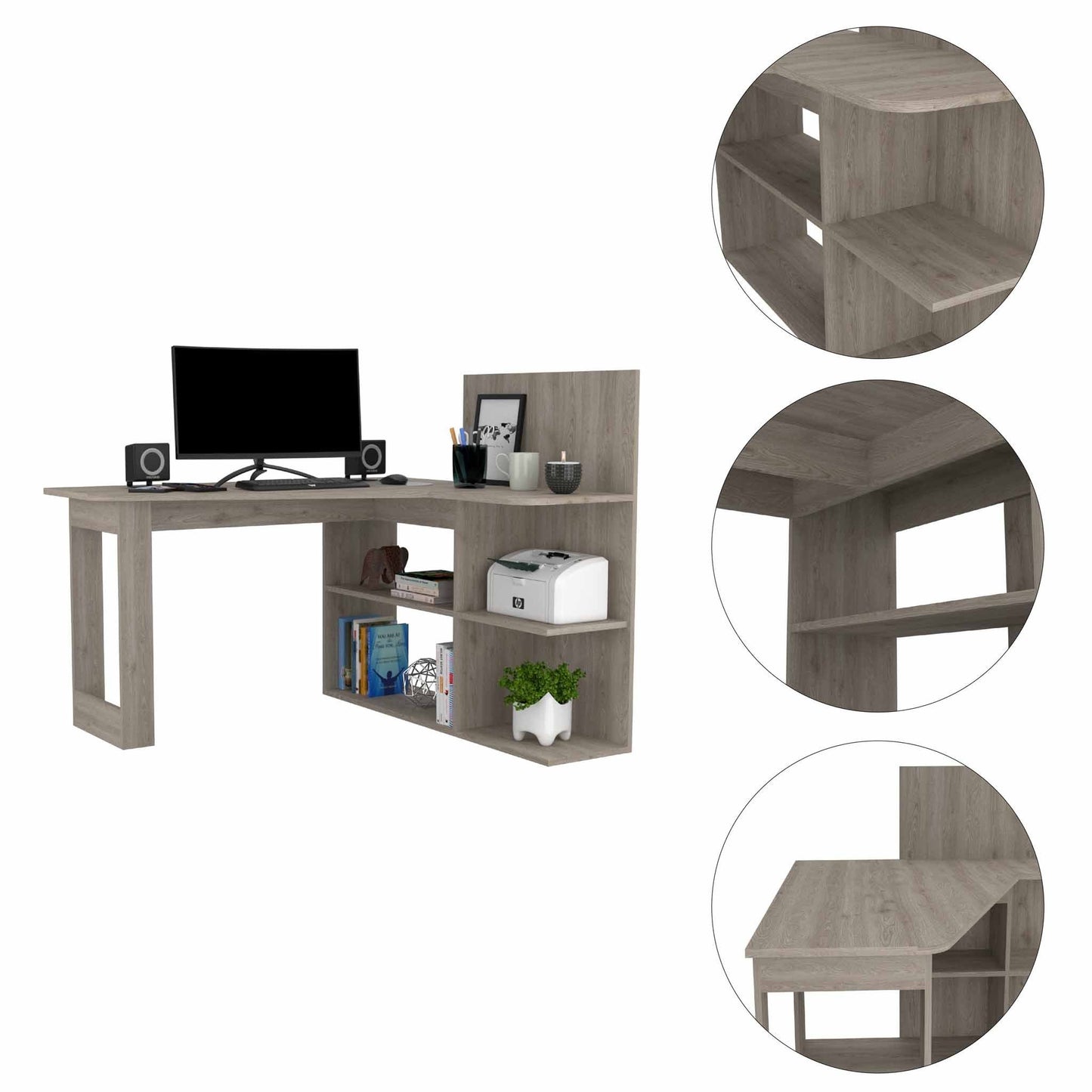 47" Light Gray Computer Desk