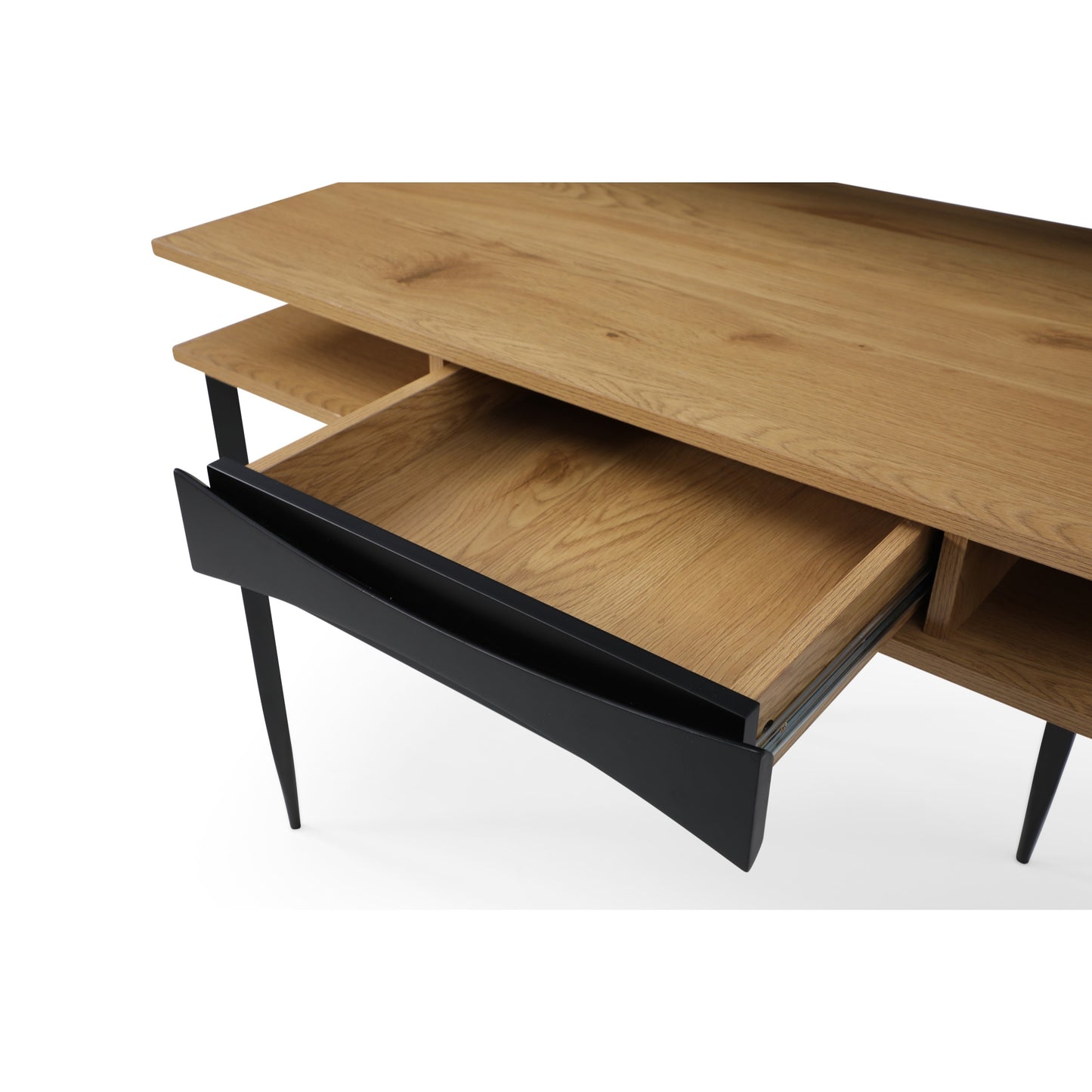 43" Natural and Black Writing Desk