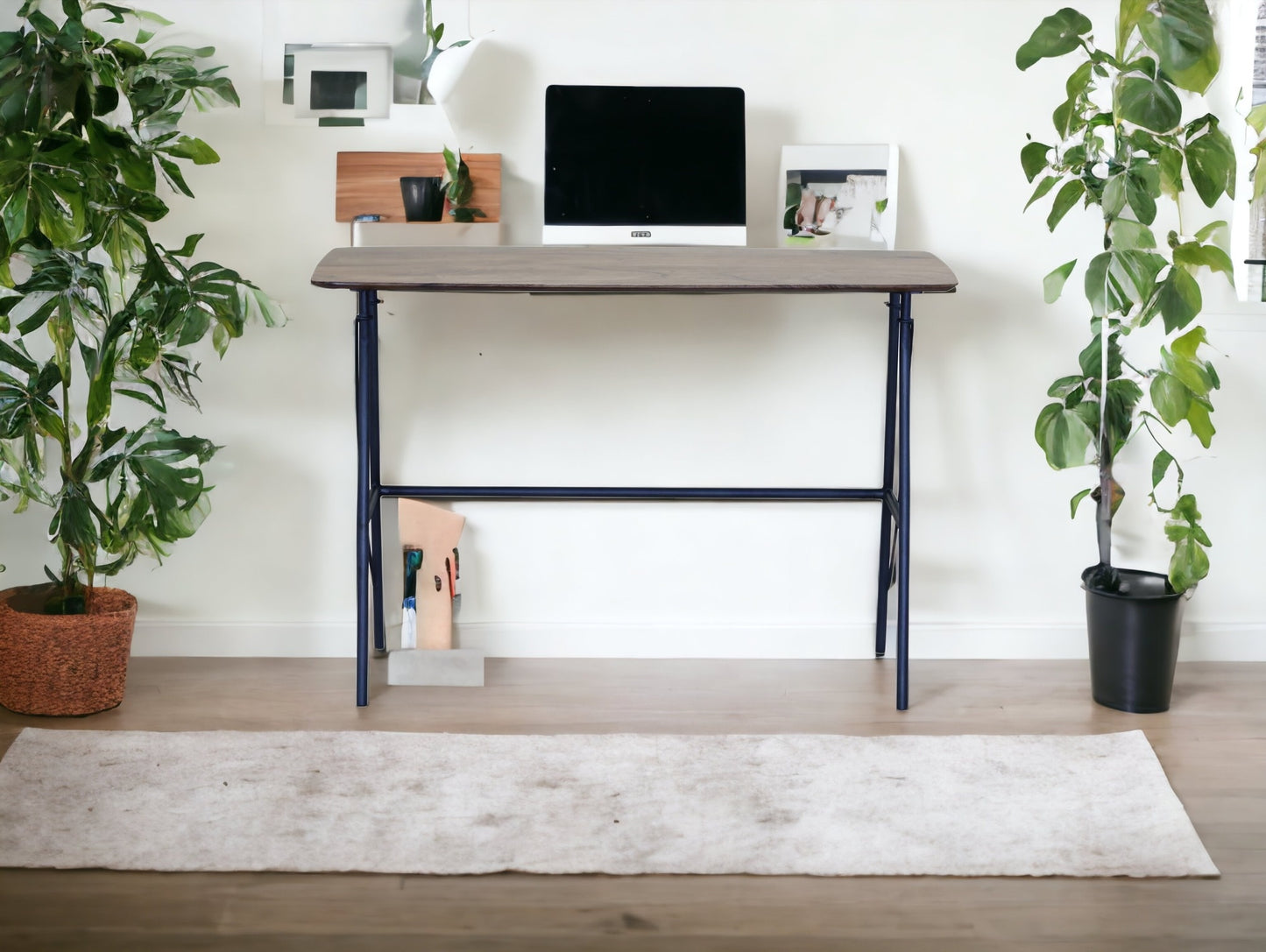 44" Brown and Black Writing Desk