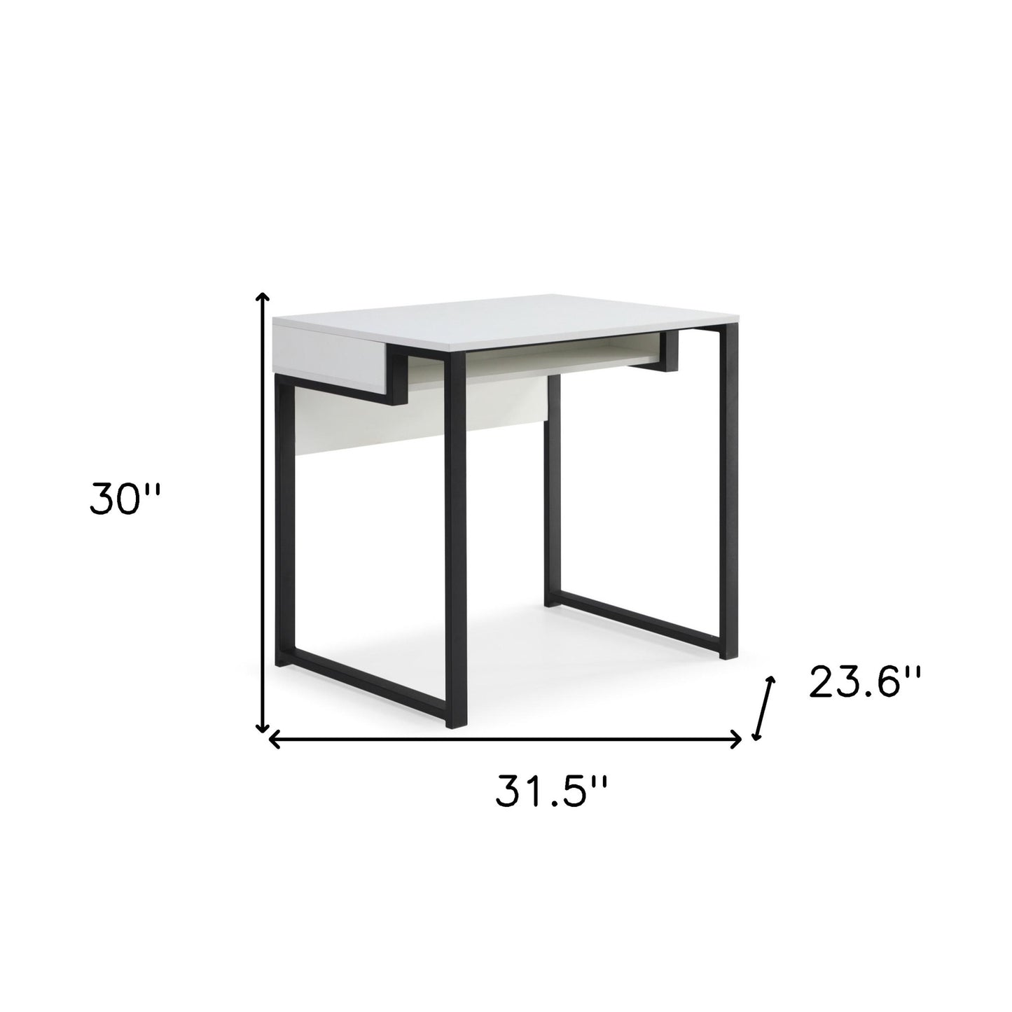 32" White and Black Writing Desk