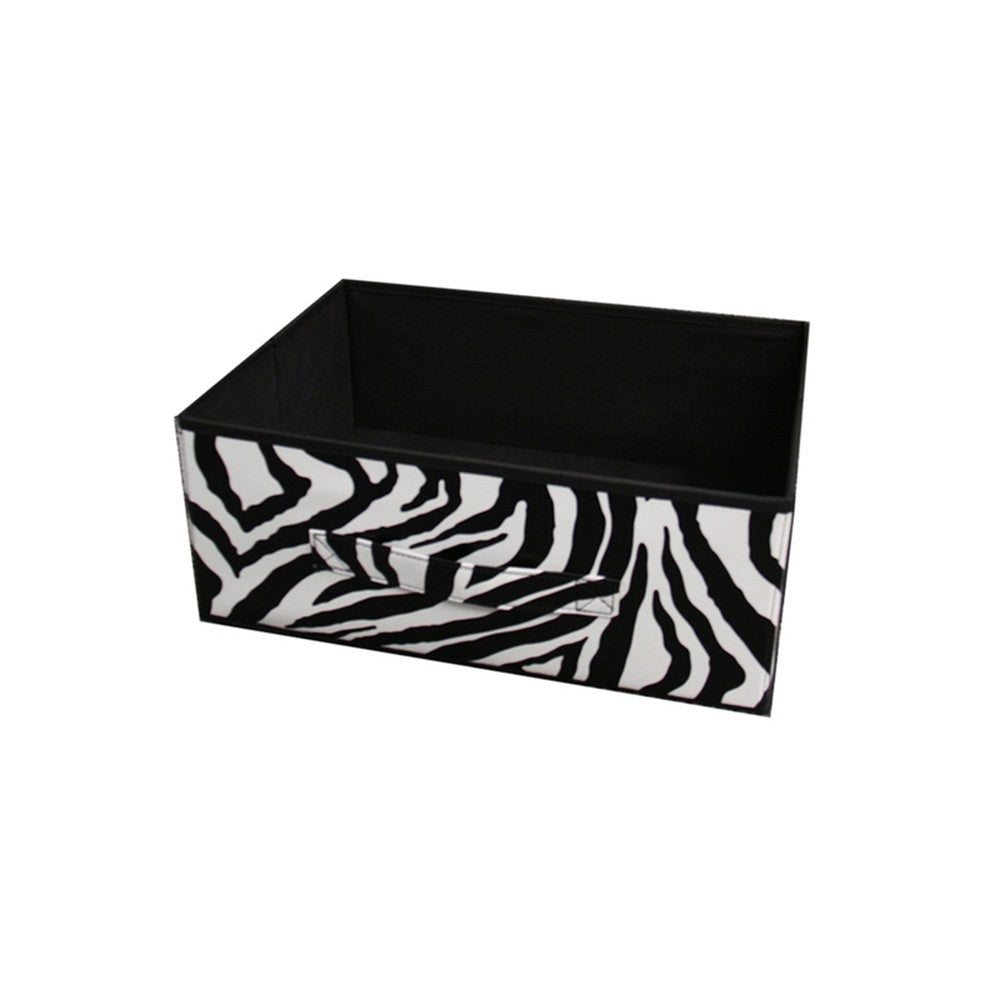 Zebra Black and White Rolling Six Drawer Tower Organizer