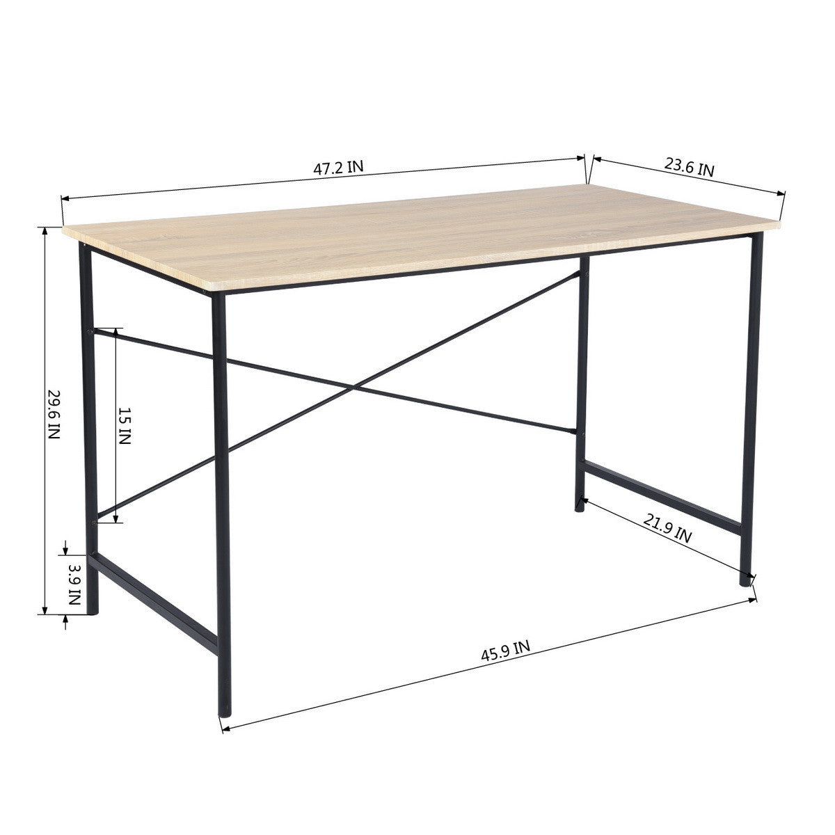 Modern Geo Oak Finish Work and Study Computer Table