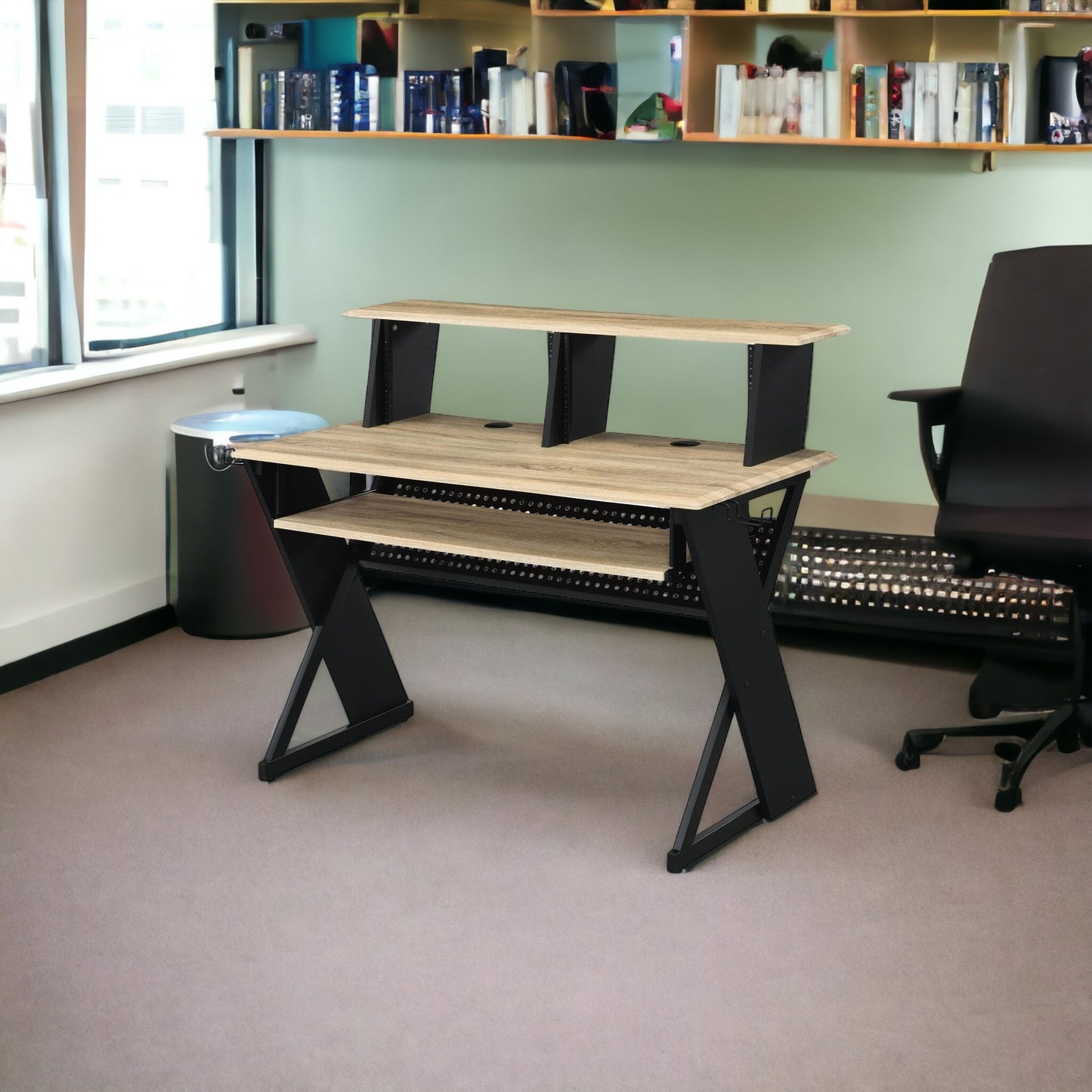 47" Natural and Black Computer Desk