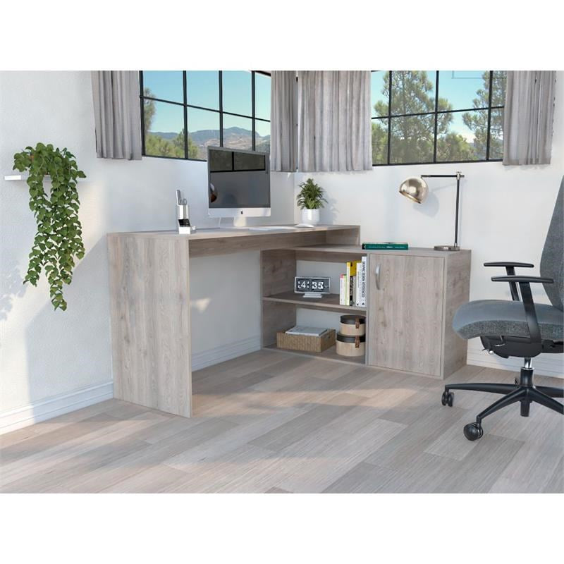 Contemporary and Professional Light Grey Home Office Desk