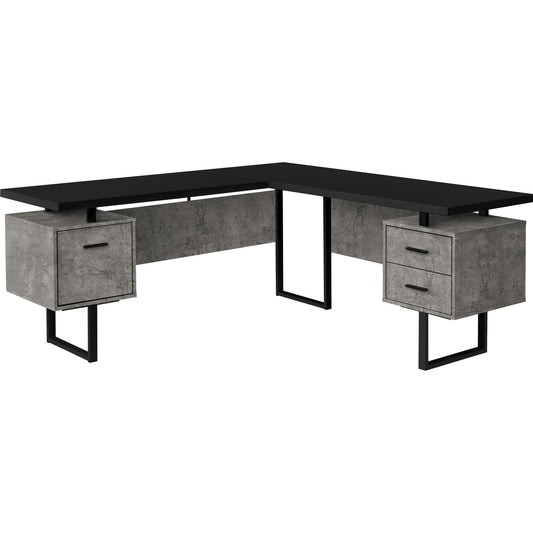 71" Black L Shape Computer Desk