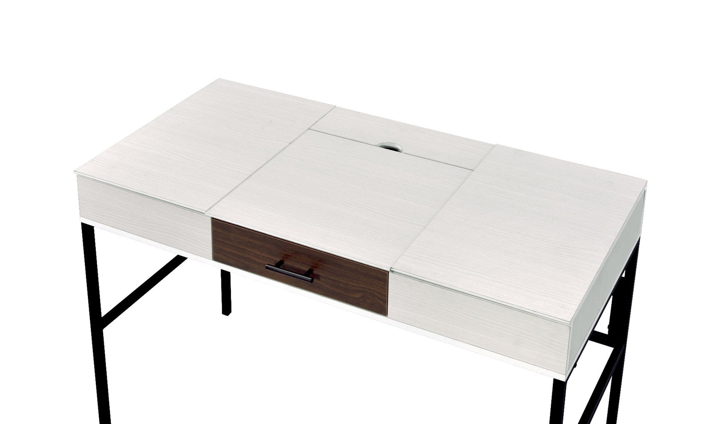 42" White and Black Writing Desk