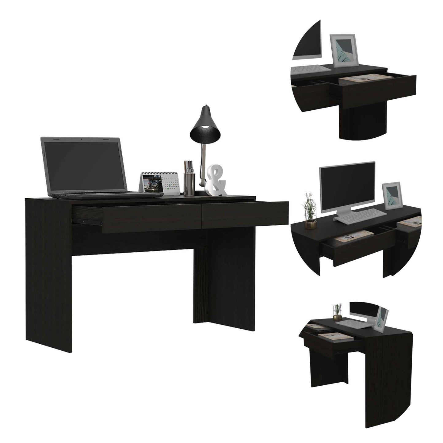 47" Black Computer Desk