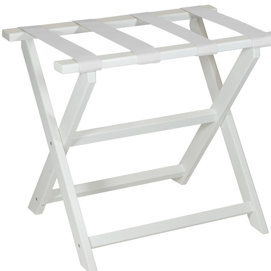 Earth Friendly White Folding Luggage Rack With White Straps