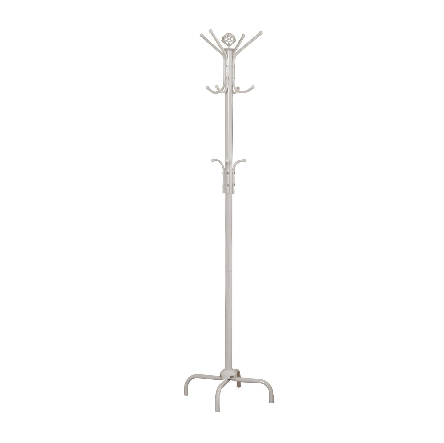 19" X 19" X 70" White  Metal  Coat Rack