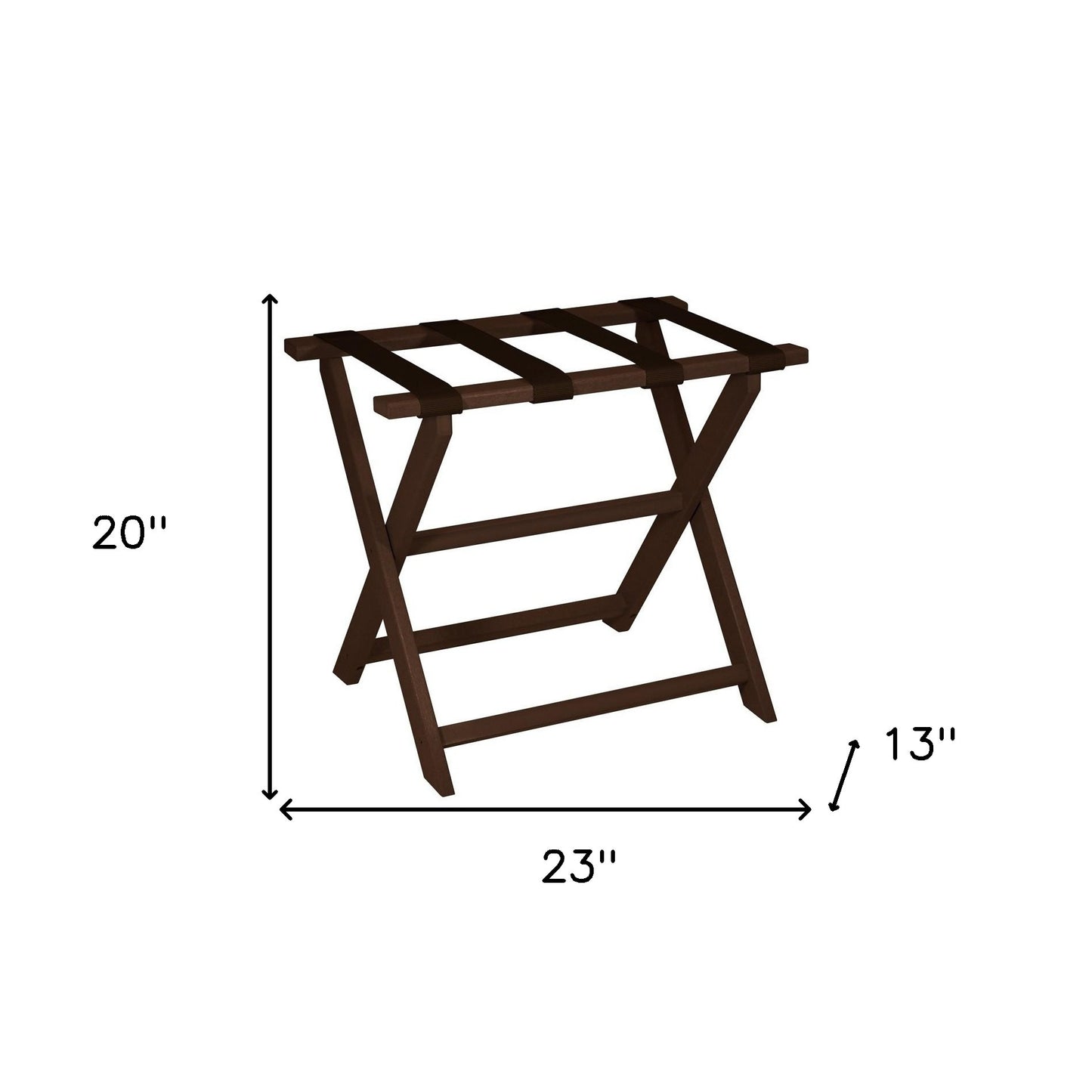 Earth Friendly Brown Folding Luggage Rack With Brown Straps