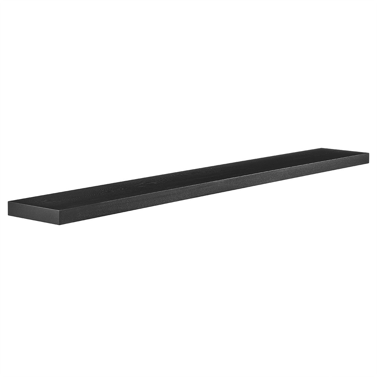 75" Black Wooden Wall Mounted Floating Shelf