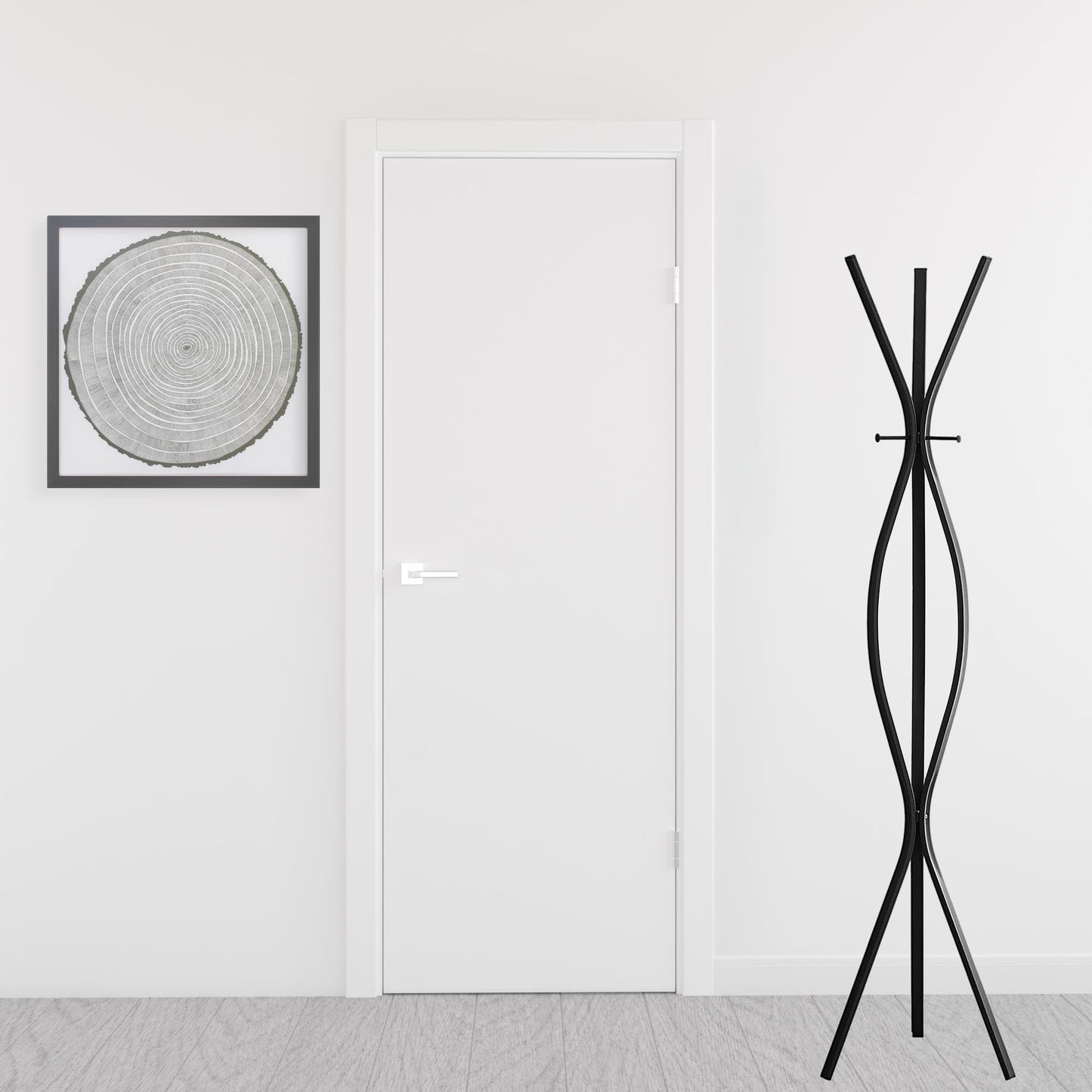 12" X 18" X 72" Black  Metal  Coat Rack